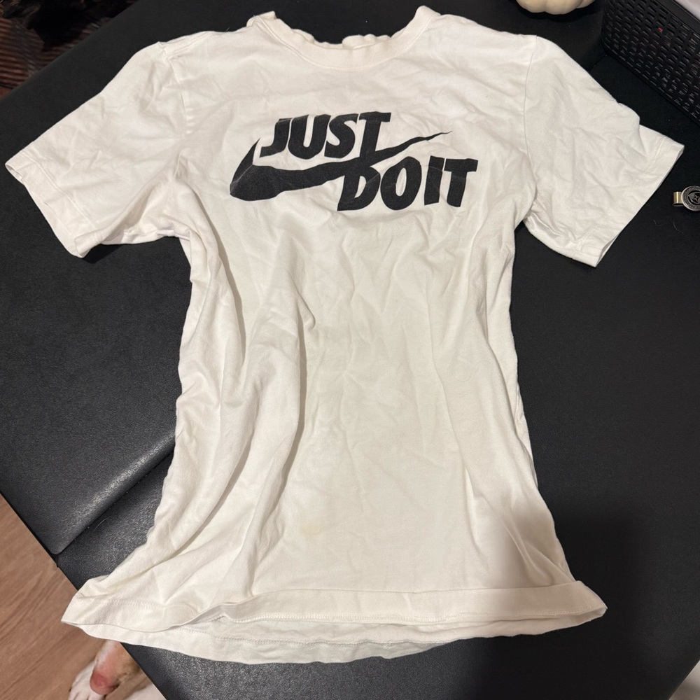 Nike White T-Shirt with Black 'Just Do It' Logo